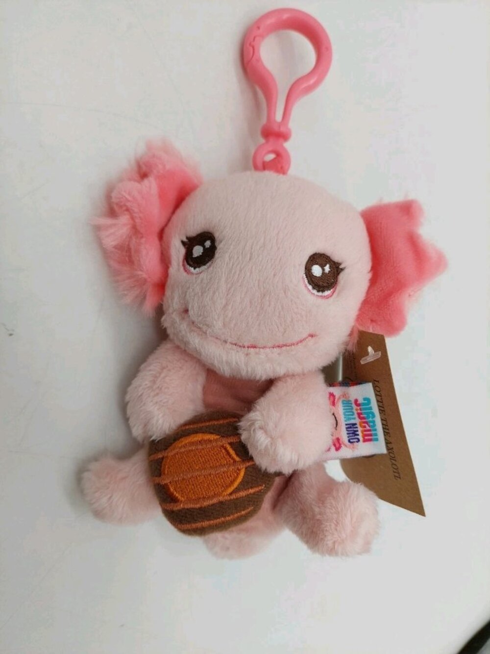 Girl Scout Cookie Awards Plush Pink Lucy The Axolotl Own Your Own Magic Clip 5”